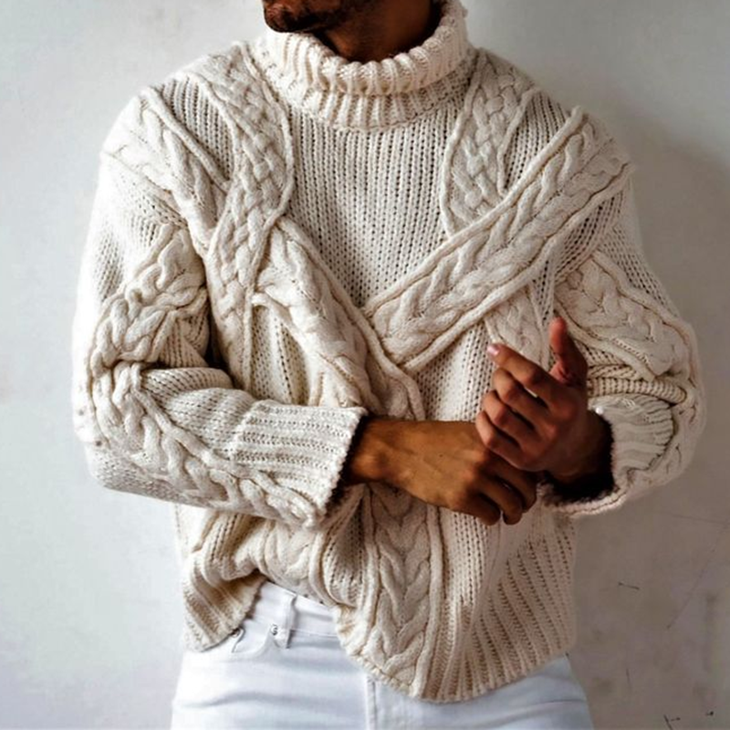 Vintage Knitted Jacquard warmth Turtleneck Sweater artswardrobe