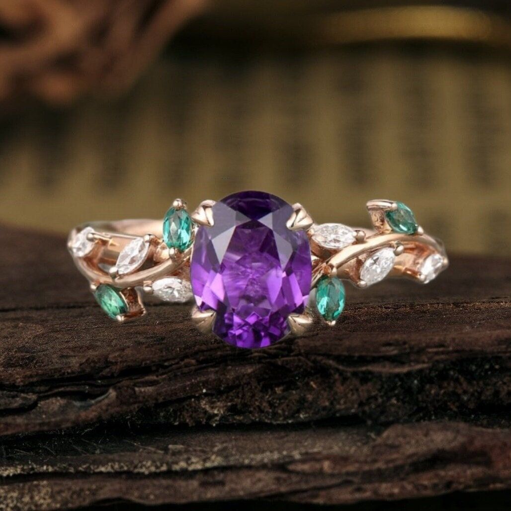Vintage Oval Amethyst Ring