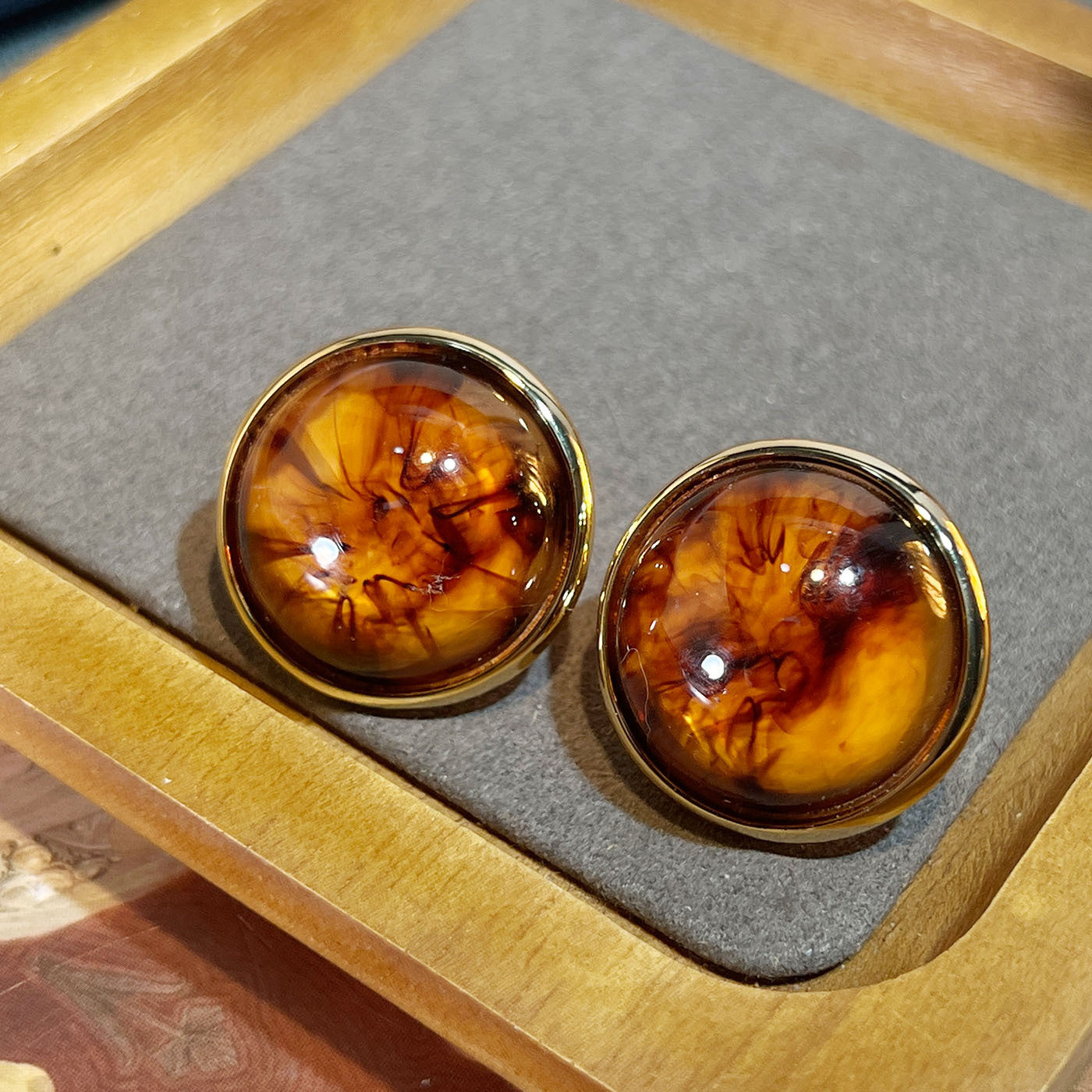 Amber Dome Earrings