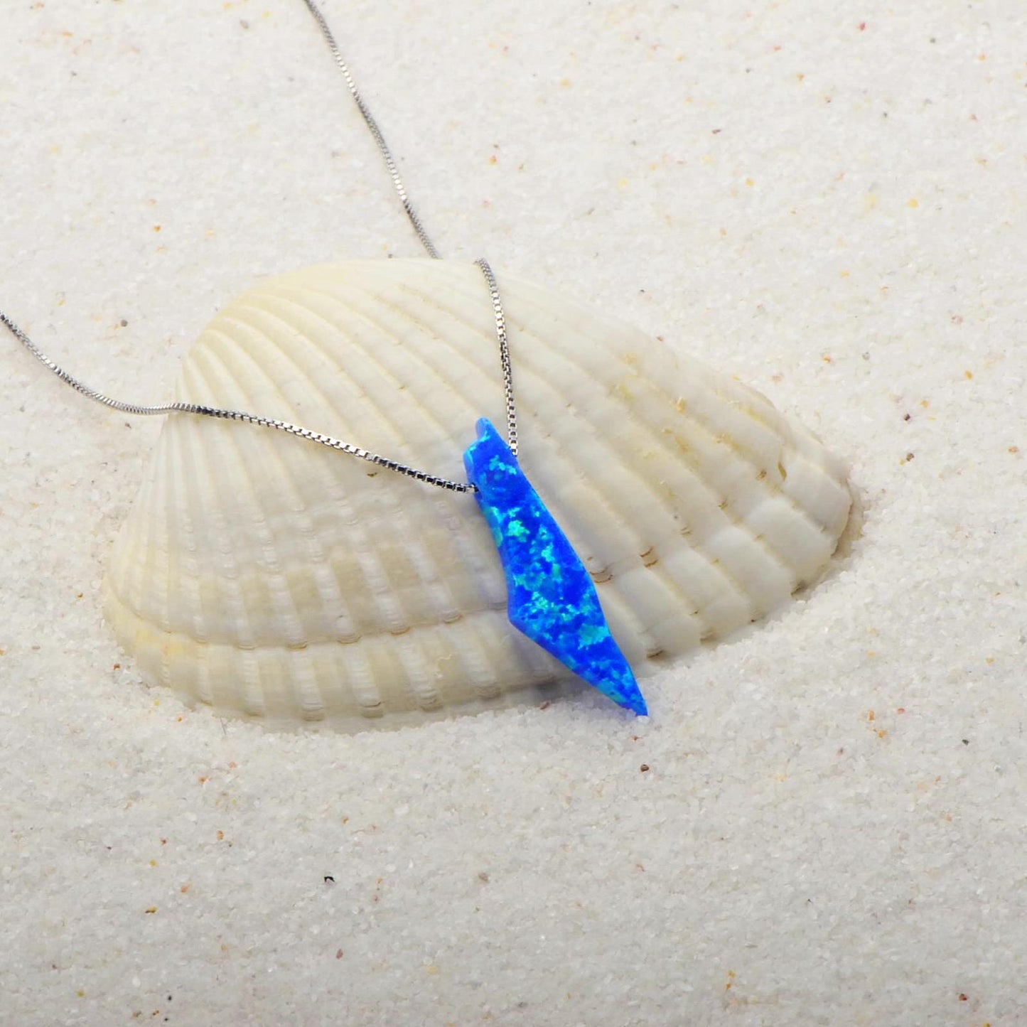 Blue Opal Pendant Necklace
