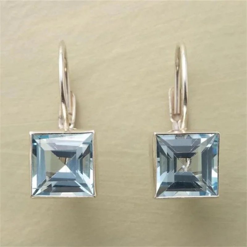 Elegant Blue Crystal Earrings