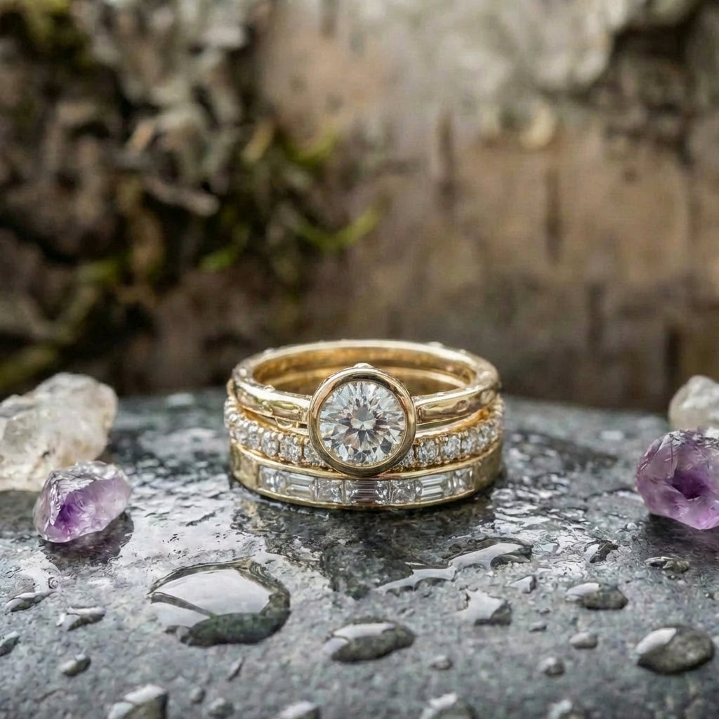 Elegant Crystal Engagement Ring