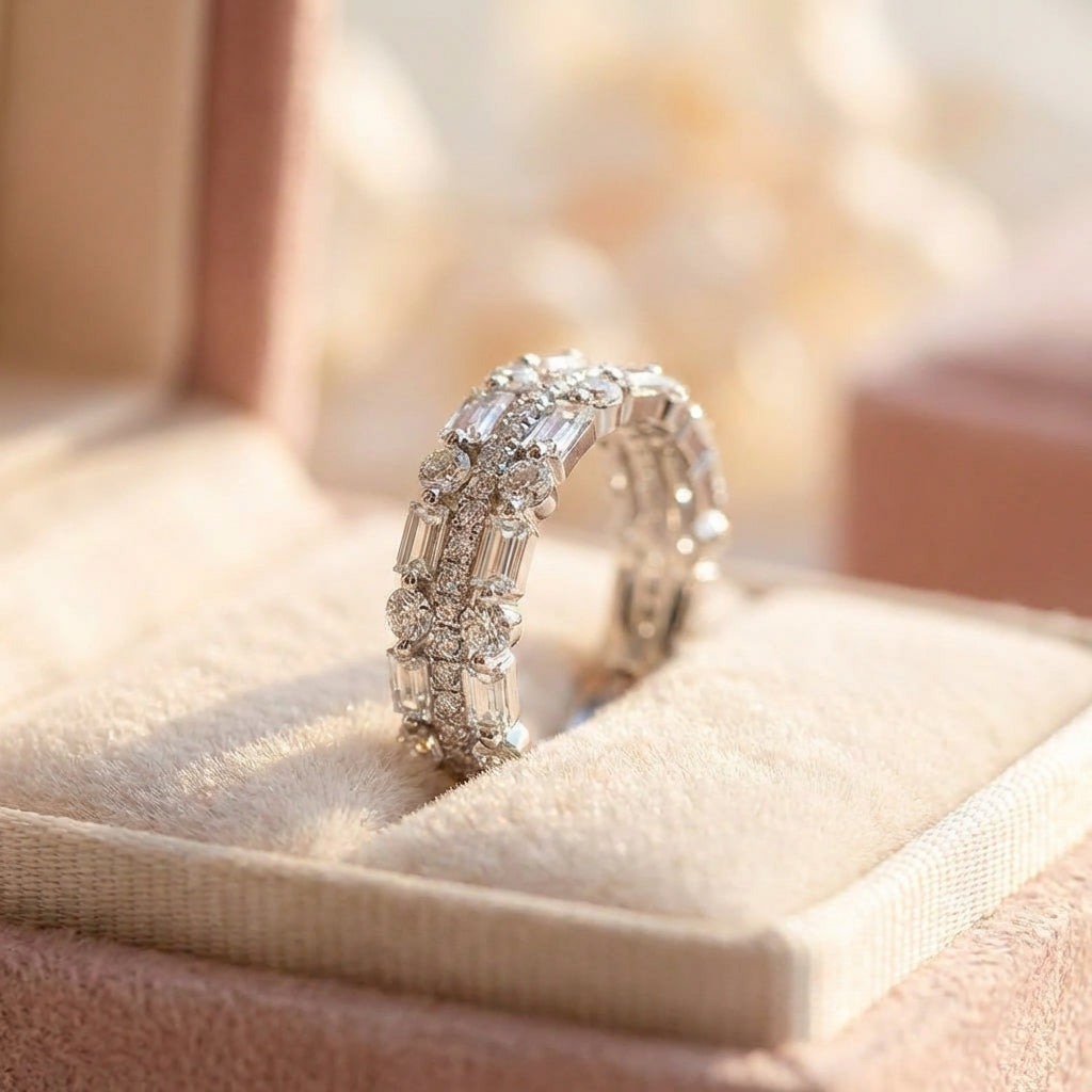 Elegant Crystal Engagement Ring