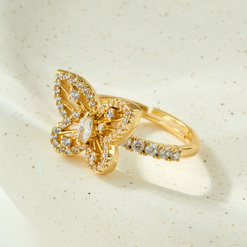 Elegant Gold Butterfly Ring