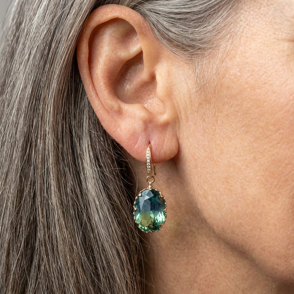 Green Zircon Earrings