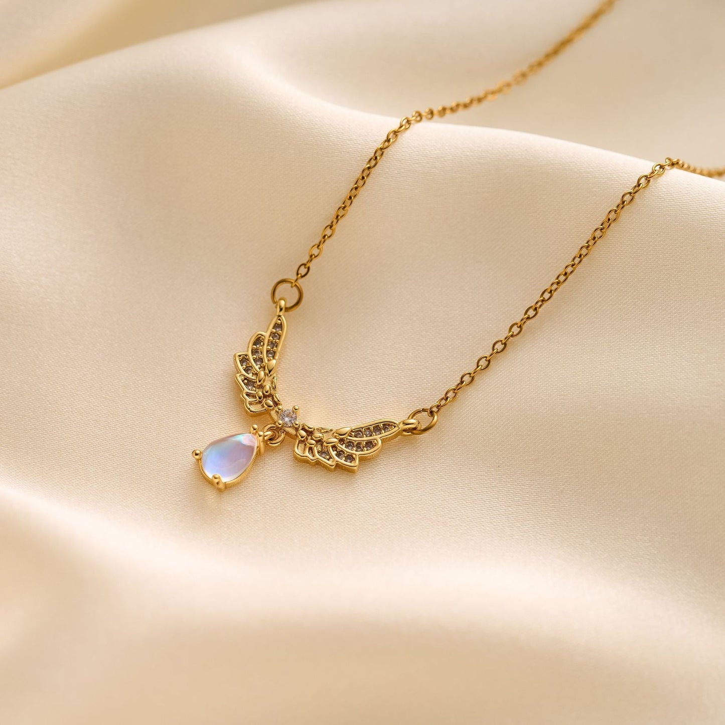 Elegant Opal Wing Necklace
