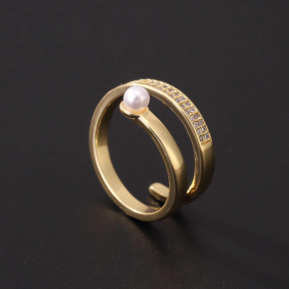 Elegant Pearl Gold Ring