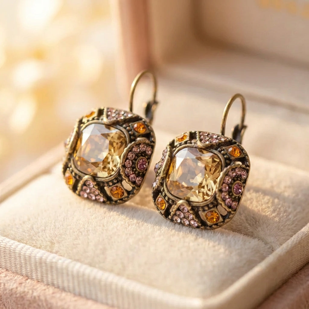 Vintage Crystal Dangle Earrings