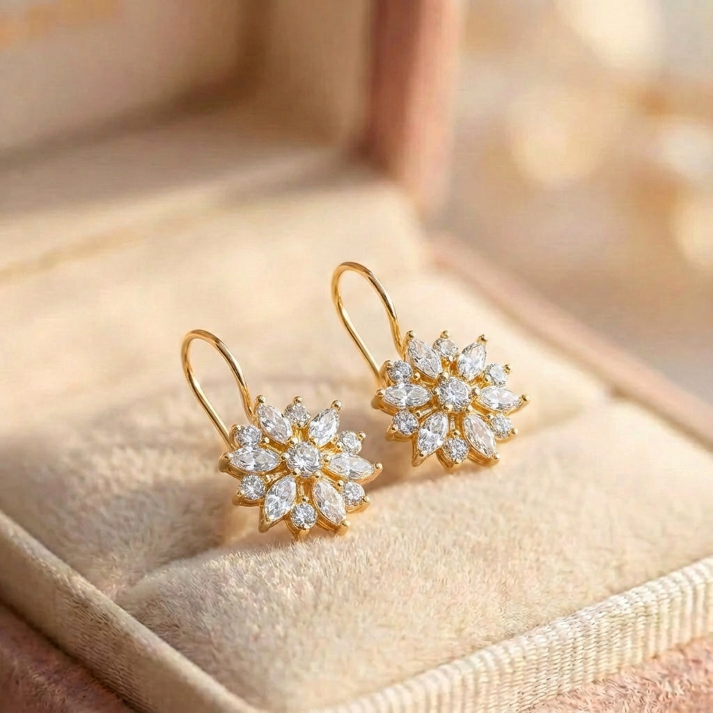 Elegant Crystal Snowflake Earrings