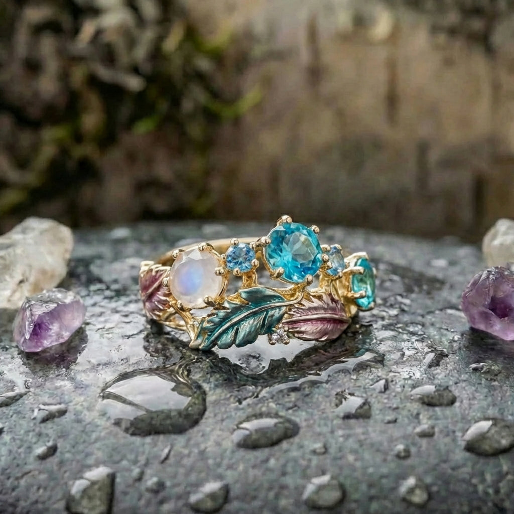 Elegant Feather Statement Ring