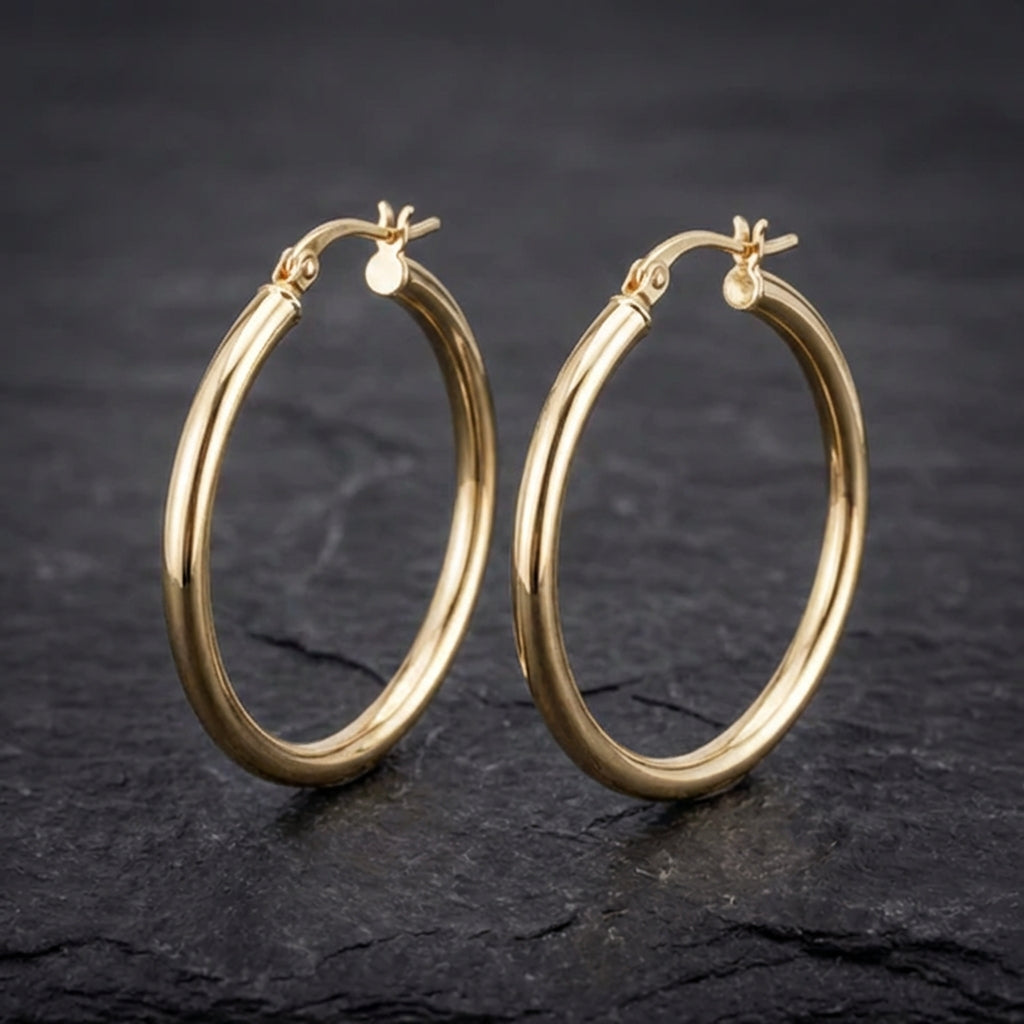 Large Hoop Earrings In Gold
