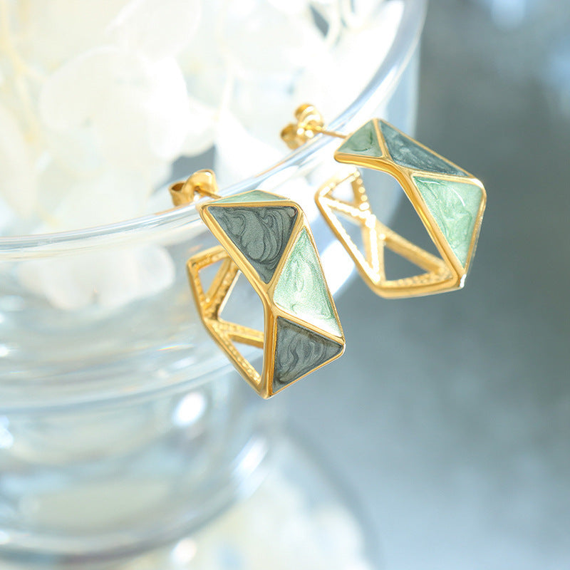 Geometric Stone Earrings