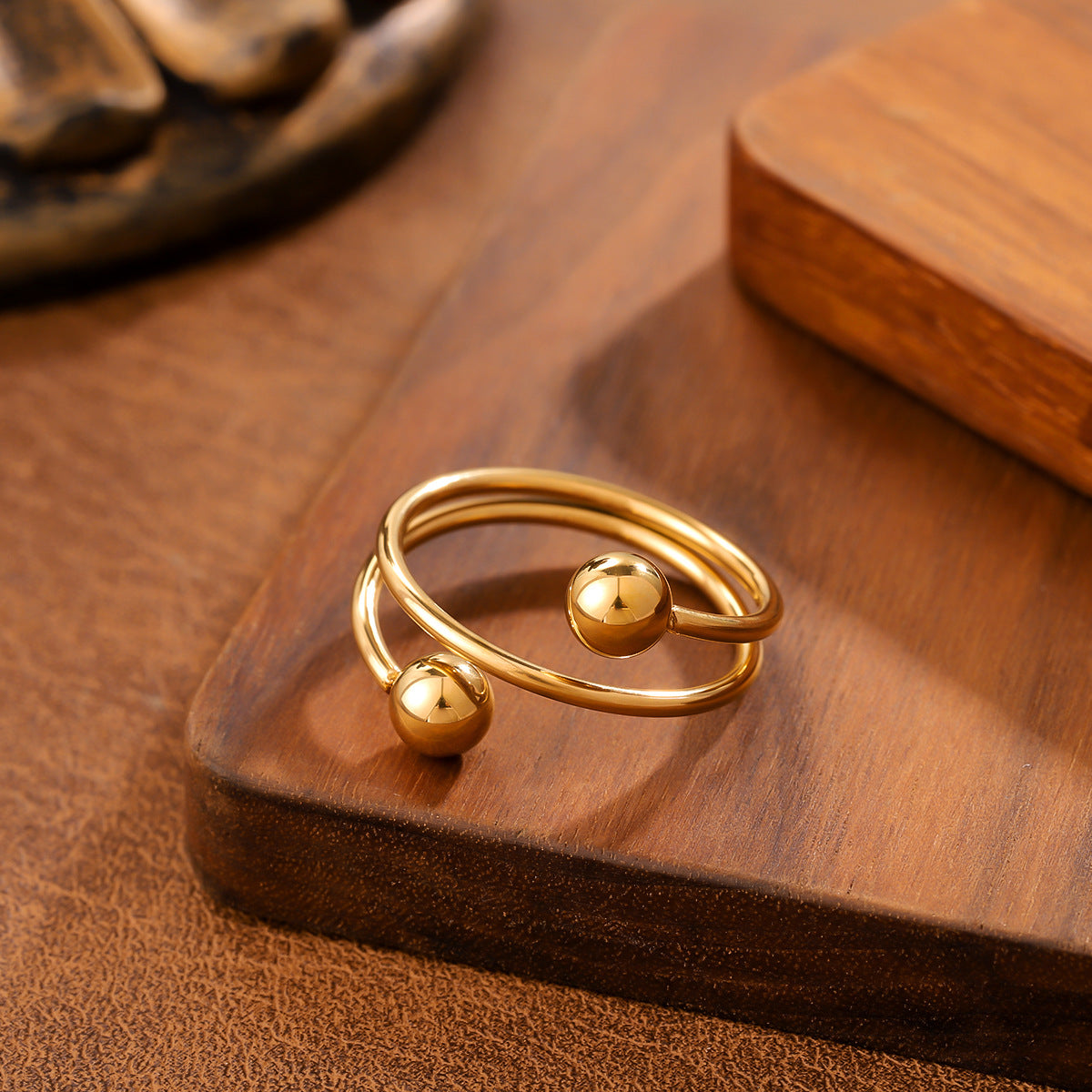 Modern Gold Ball Ring