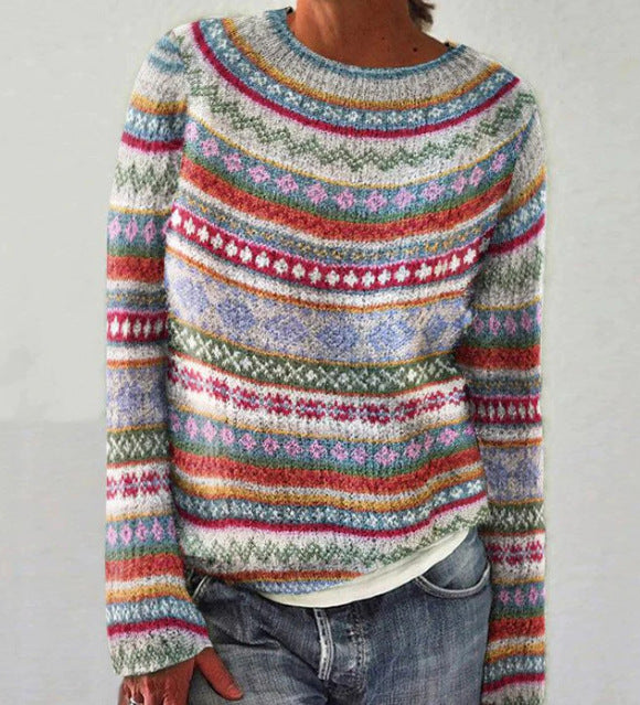 KS | Knitted sweater with vintage pattern
