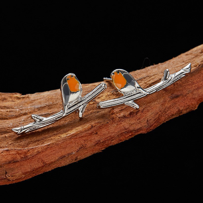 Robin Bird Stud Earrings