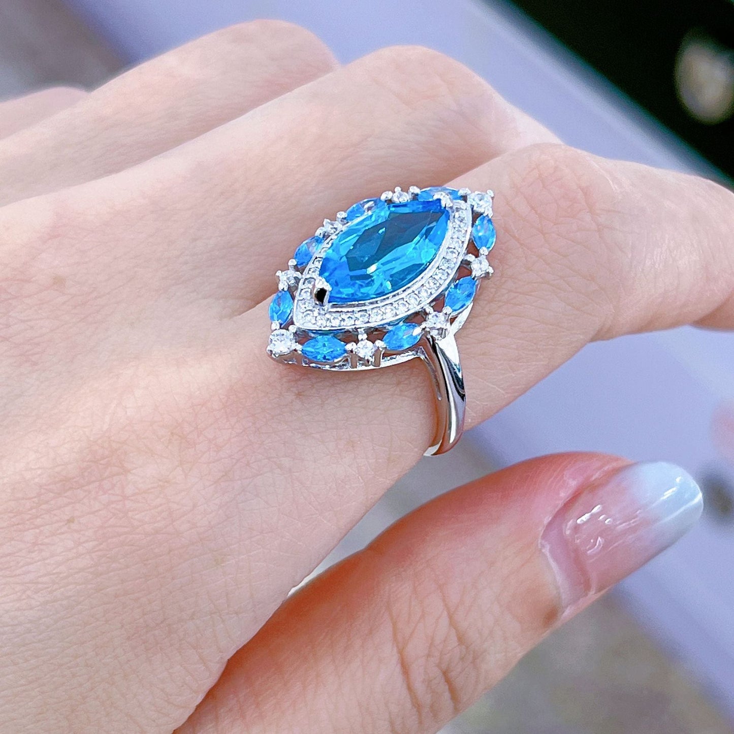Statement Blue Topaz Ring