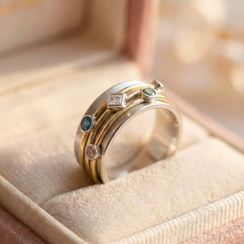 Statement Geometric Colorful Ring