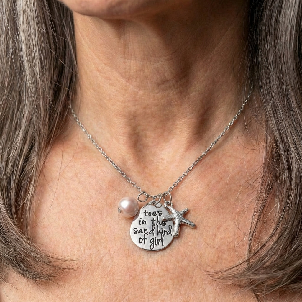 Toes in the Sand Necklace in Silver