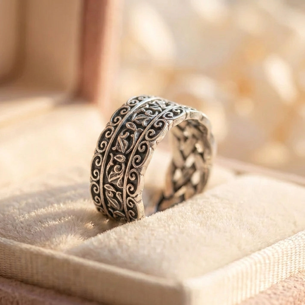 Vintage Sterling Silver Mask Ring