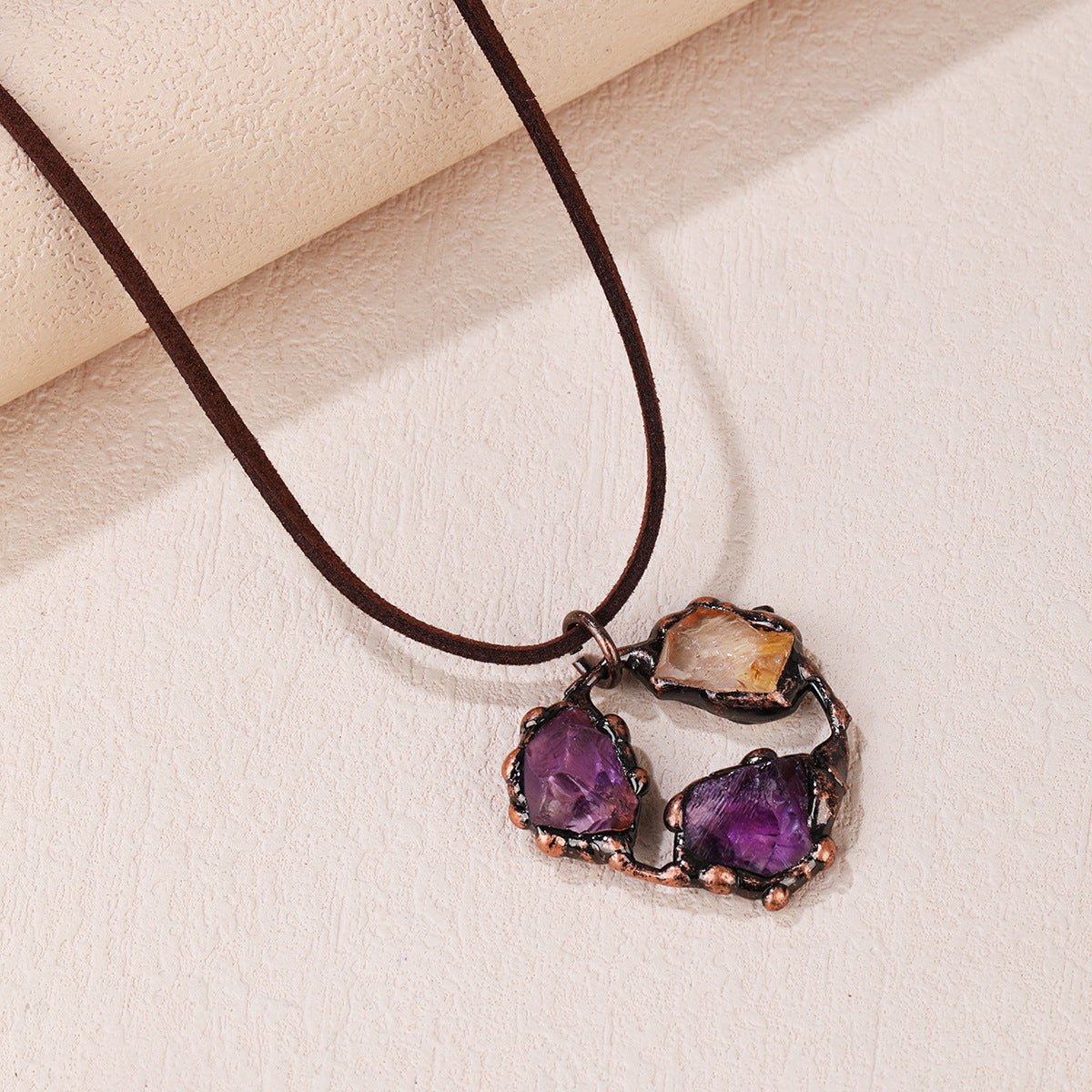 Vintage Amethyst Citrine Necklace