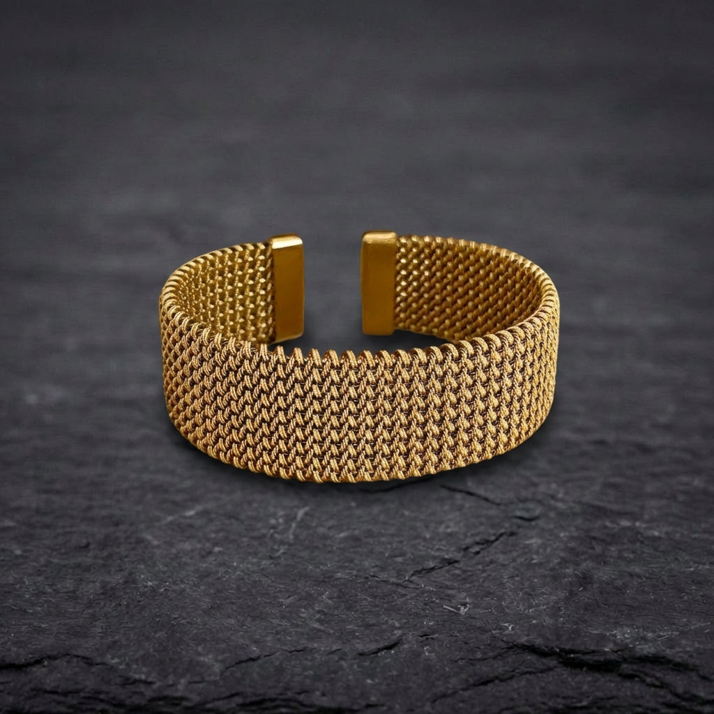 Vintage Braided Mesh Open Classic Bracelet