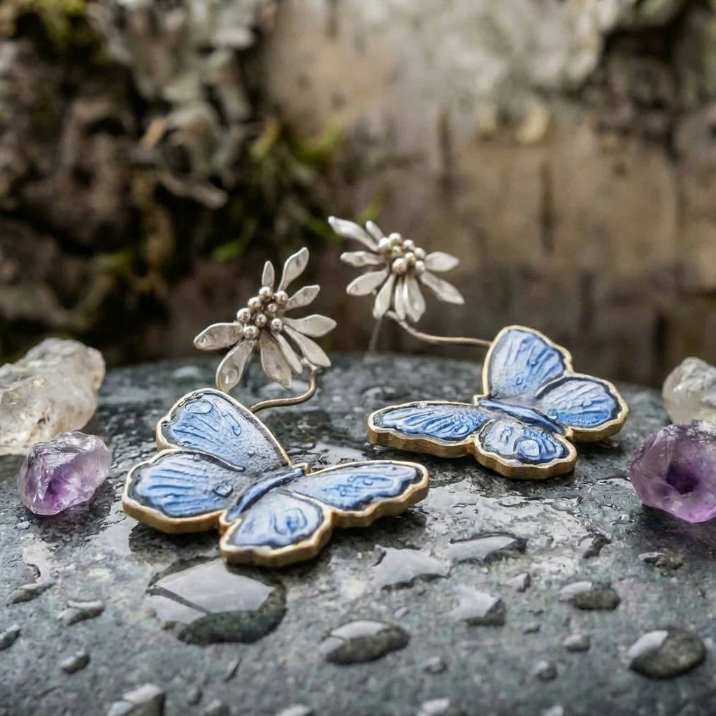 Vintage Butterfly Dangle Earrings
