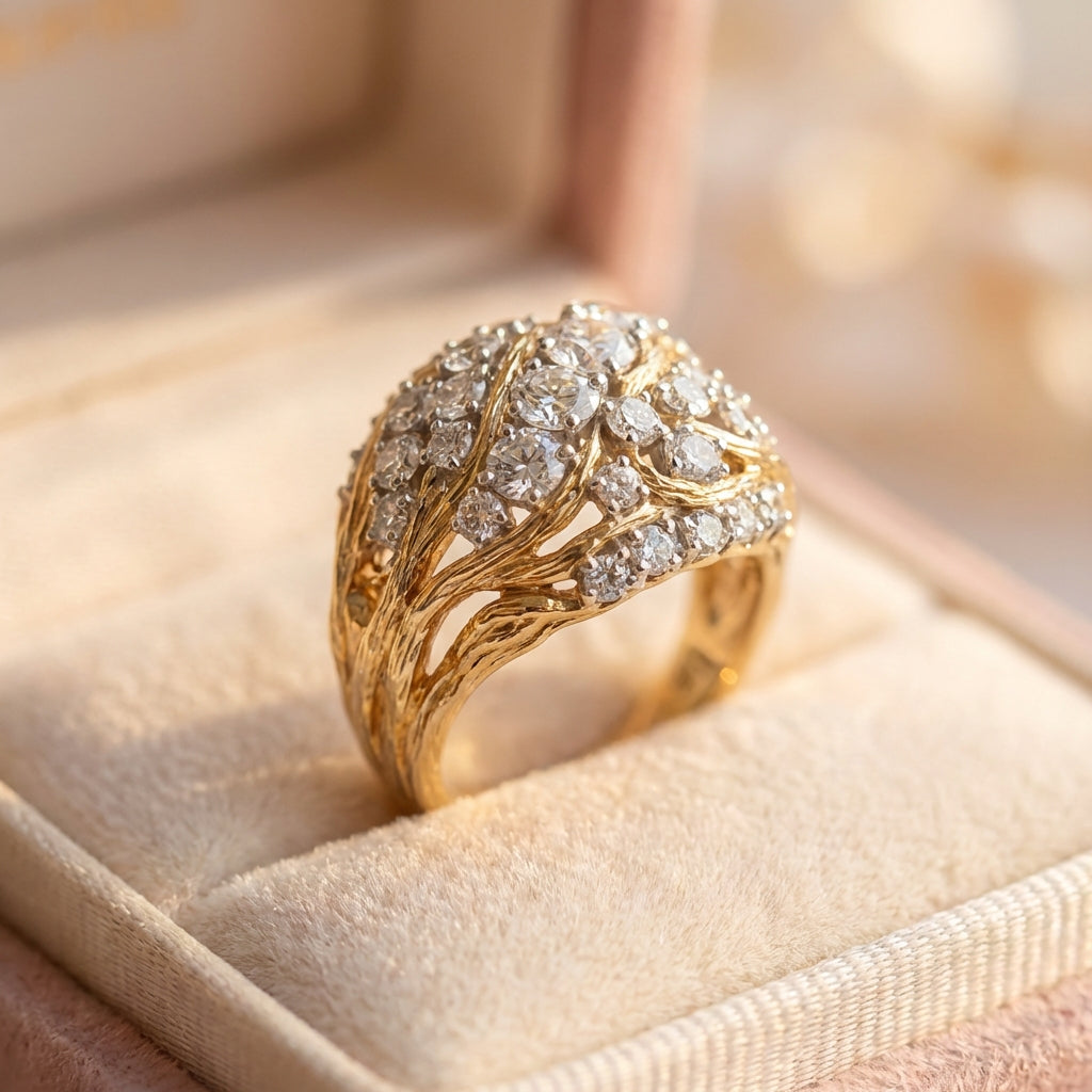 Vintage Exquisite Bright Gold Ring