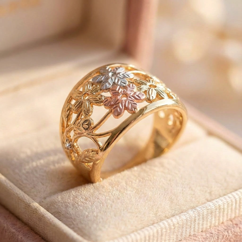 Vintage Flower Hollow Ring