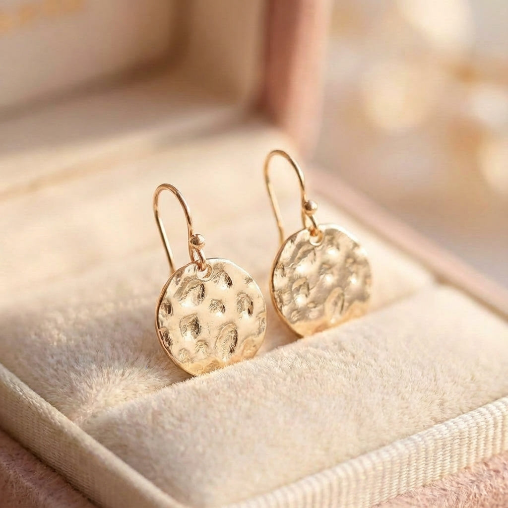 Vintage Gold Wafer Earrings