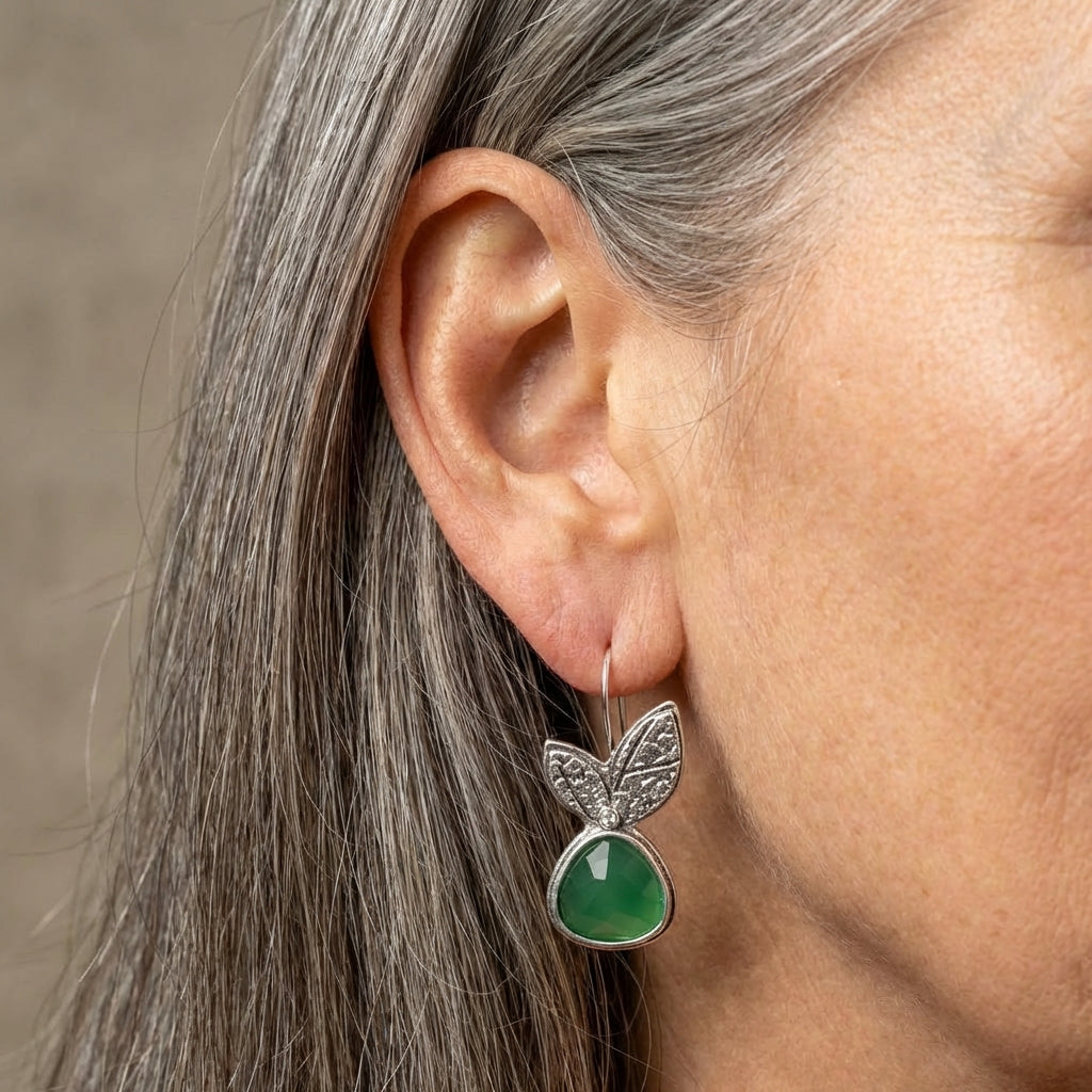 Green Leaf Earrings