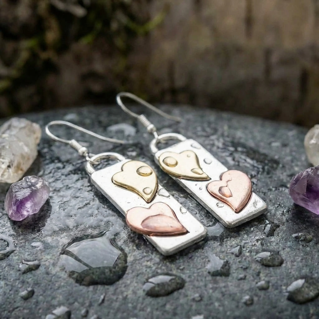 Vintage Heart Dangle Earrings