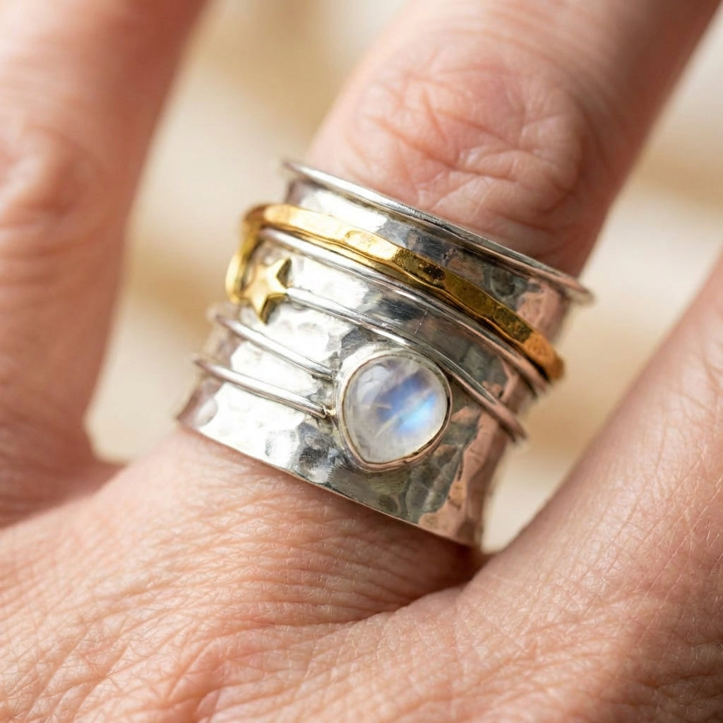 Moonstone Spinner Ring
