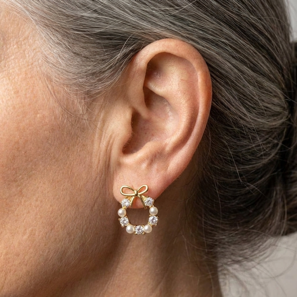 Pearl & Crystal Hoop Earrings