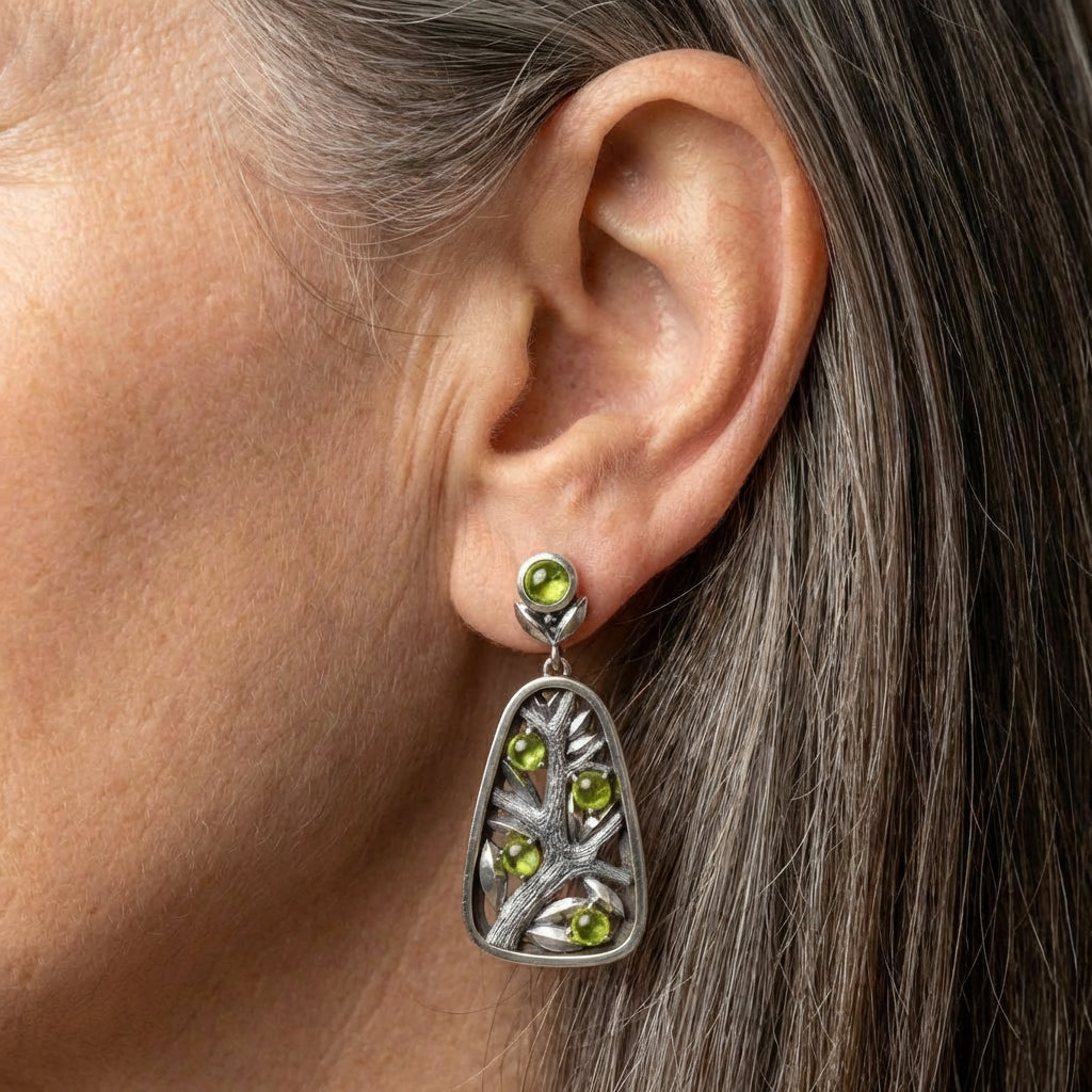Peridot Branch Earrings