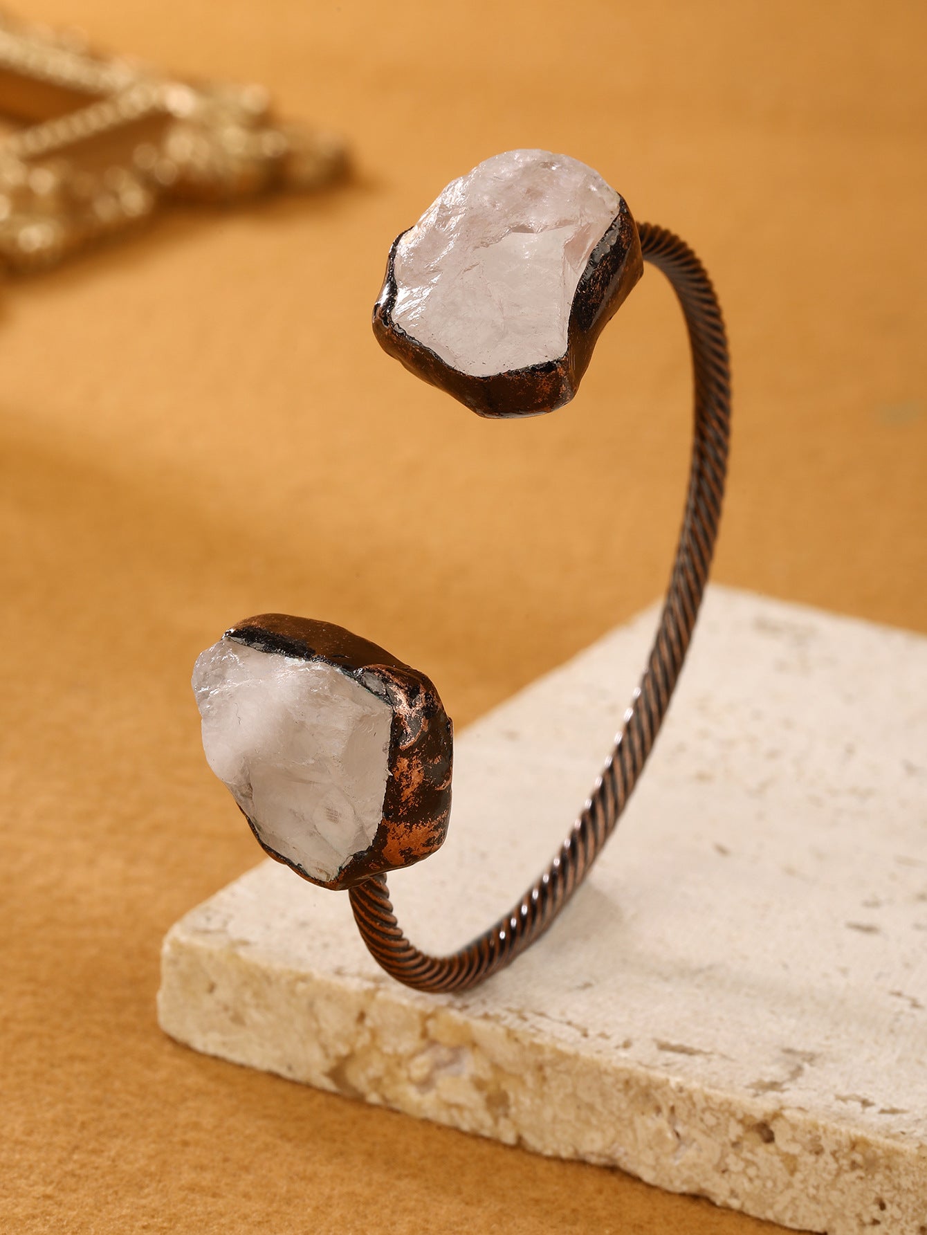 Vintage Quartz Cuff Bracelet