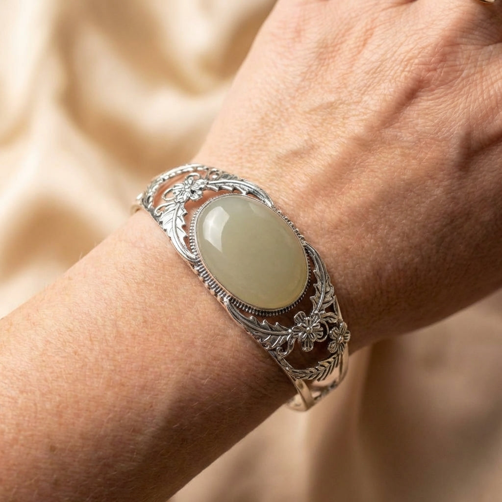 Silver Hollow Bangle Bracelet