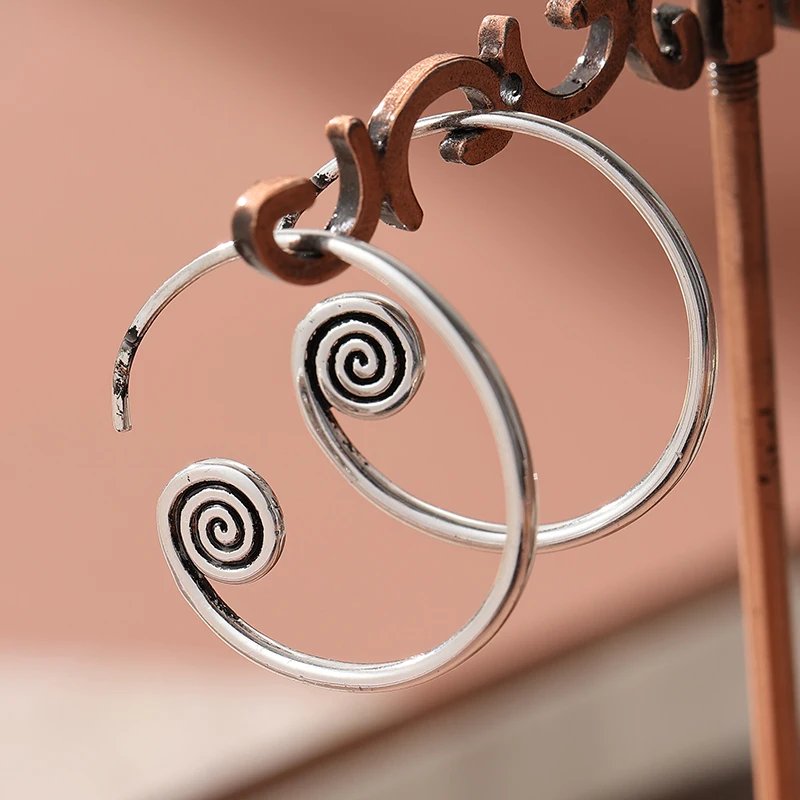 Vintage Spiral Dangle Earrings