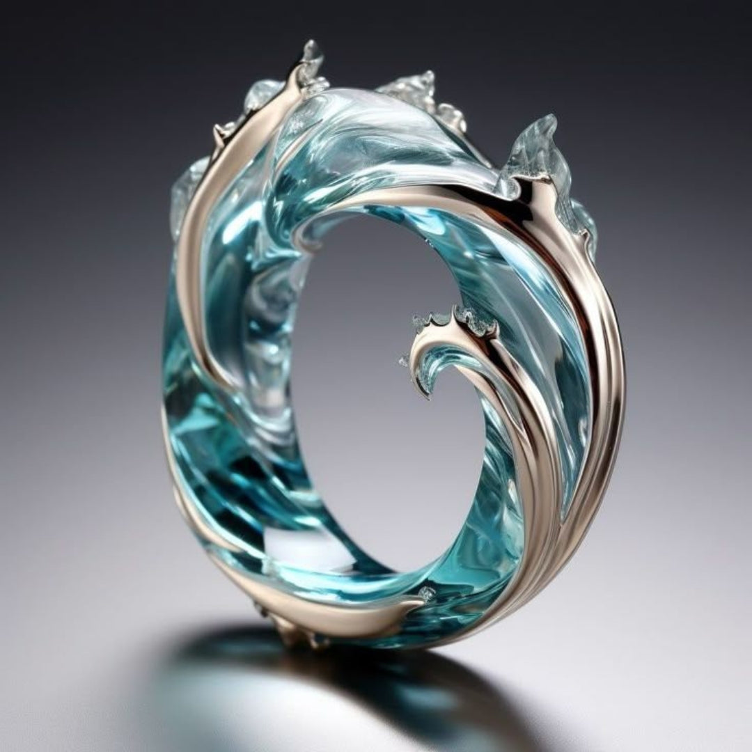 Exotic Wave Silver Ring