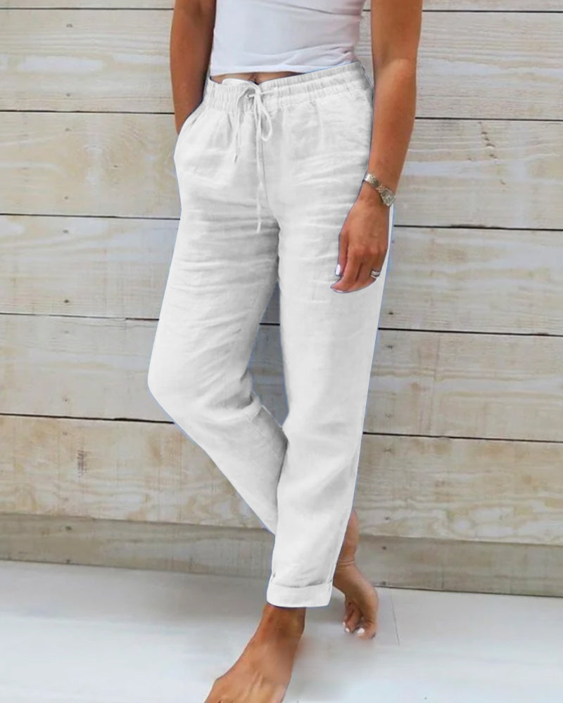Classic trousers with drawstring