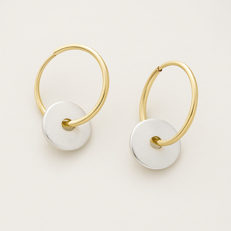 Gold Plated Hoops And Silver Plated Earrings