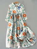 Maxi floral dress with buttons