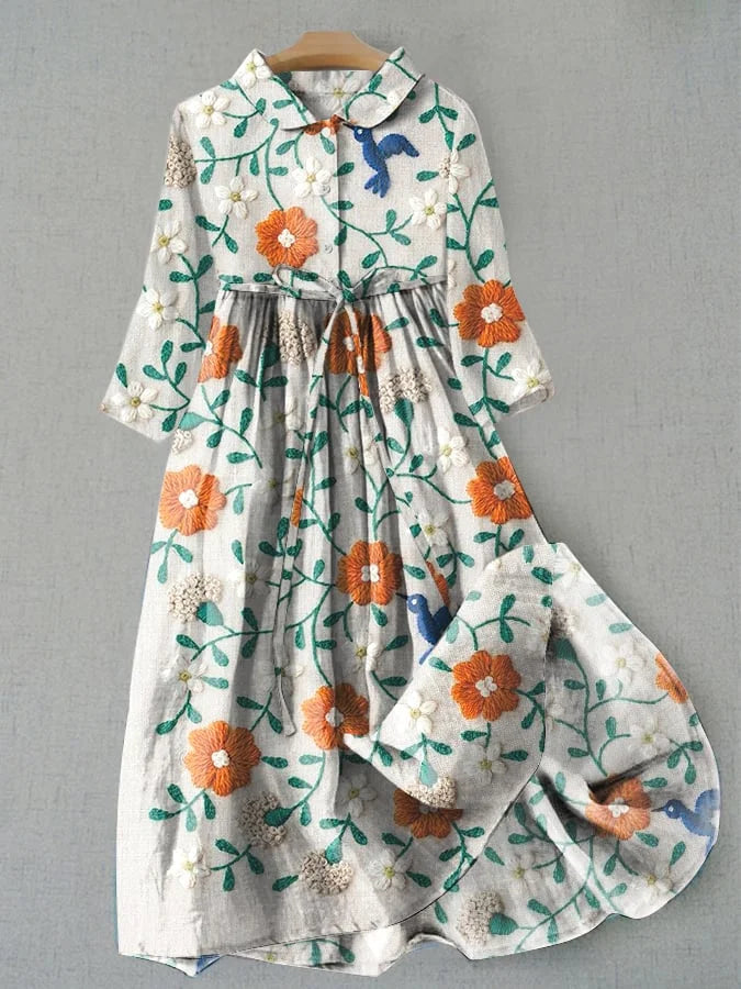Maxi floral dress with buttons