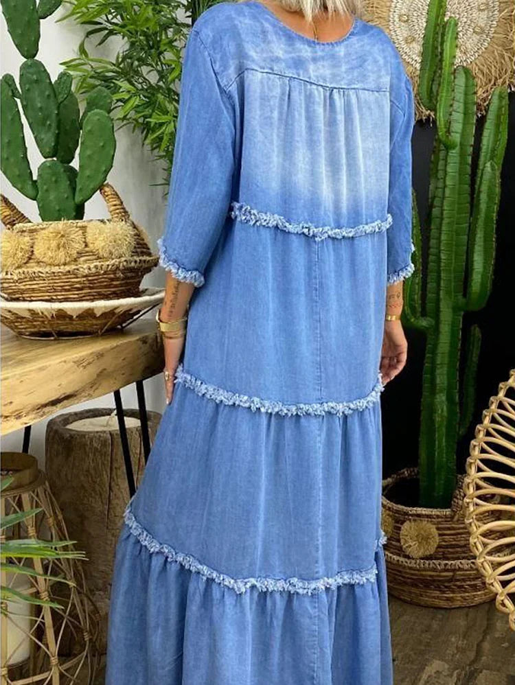 Maxi dress with V-neck