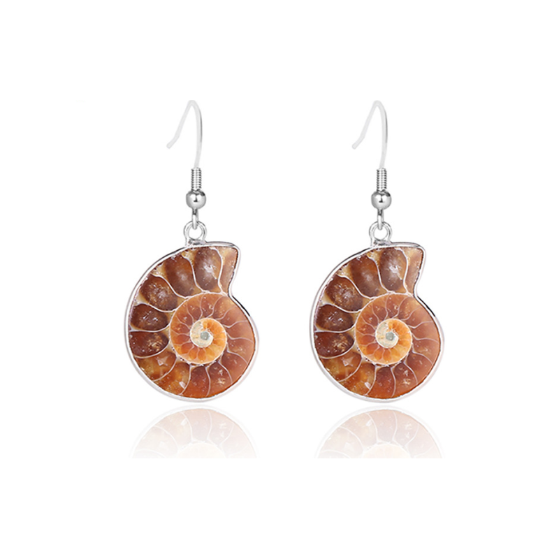 Vintage Conch Silver Earrings