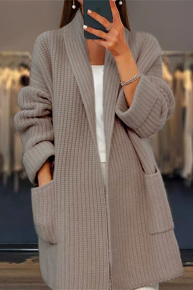 KS | Oversized knitted cardigan with front pockets
