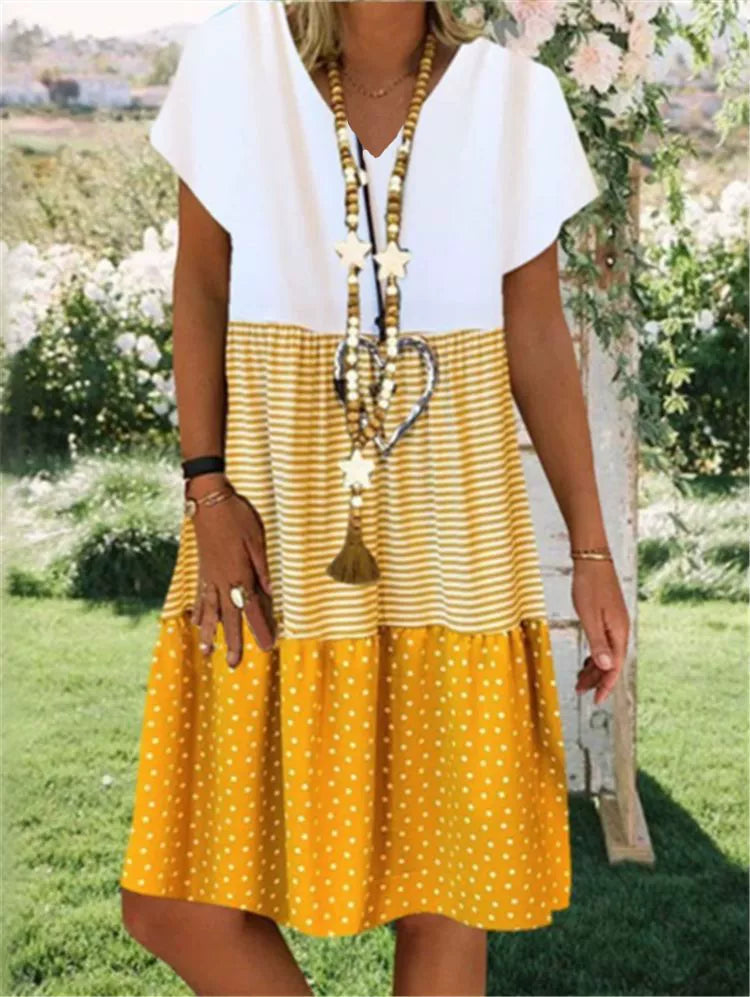 3-color loose midi dress