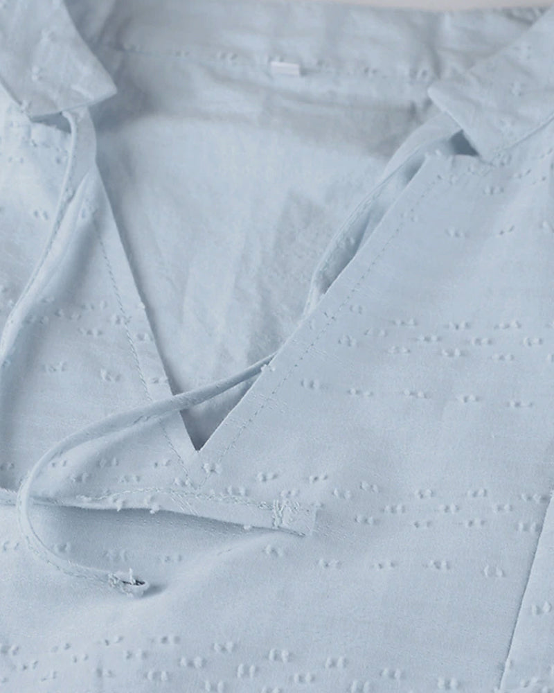 KS | A-line mini dress with V-neck, 3/4 sleeves and pockets