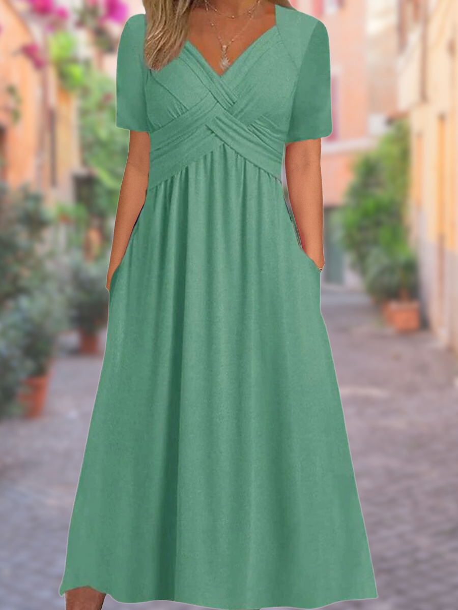 Maxi dress with V-neck