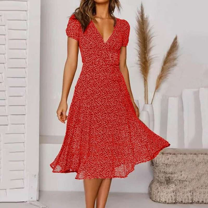 V-neck wrap wedding dress