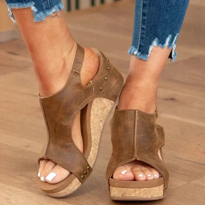 Elegant summer wedge sandals